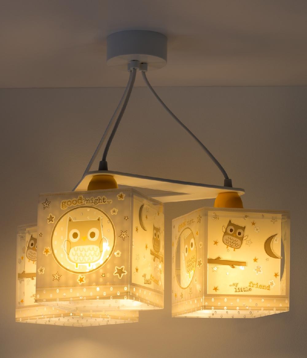 Dansi Lámpara de techo 3 luces infantil Good Night Búho