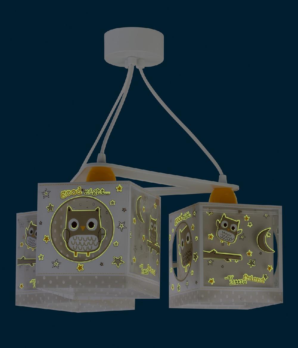 Dansi Lámpara de techo 3 luces infantil Good Night Búho Precios de Black Friday