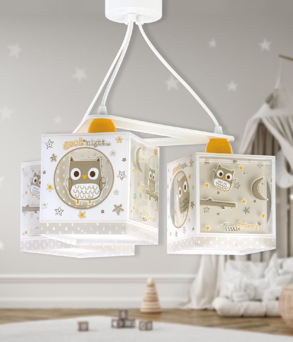Dansi Lámpara de techo 3 luces infantil Good Night Búho Precios de Black Friday