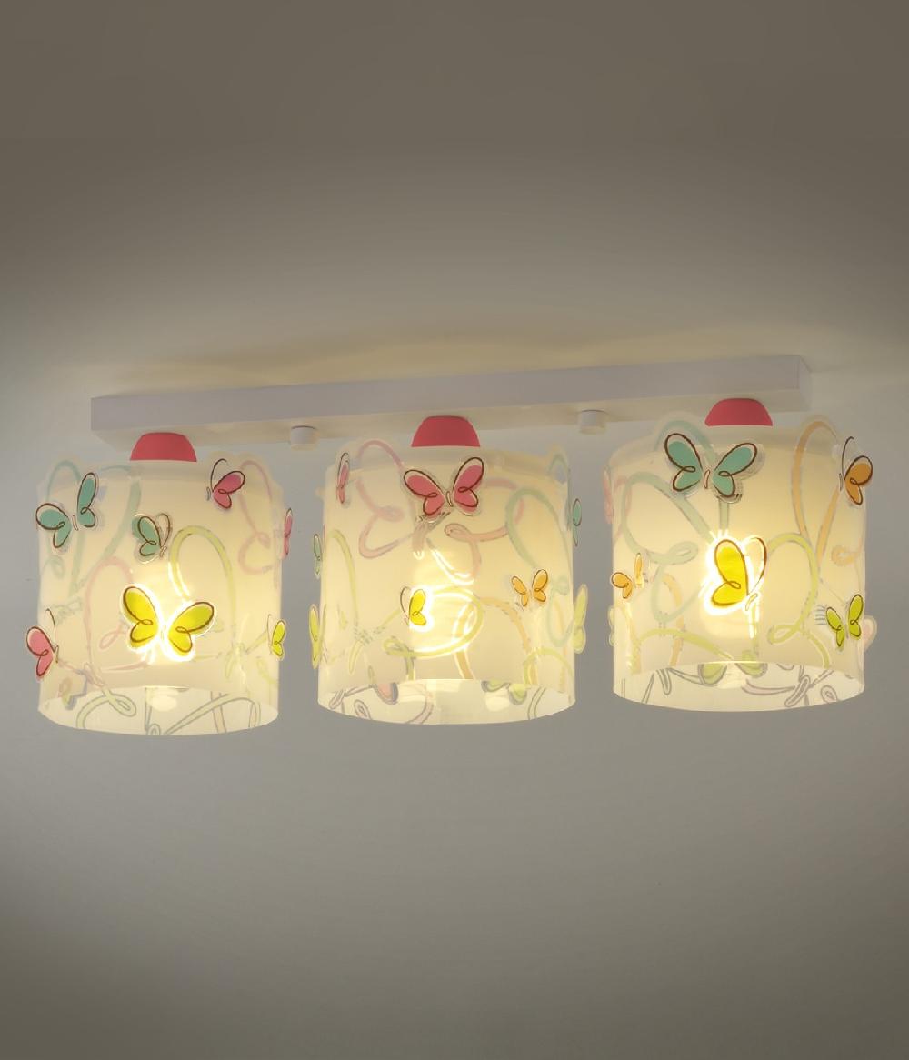 Dansi Plafón de techo 3 luces Butterfly Mariposas Descuento por venta flash