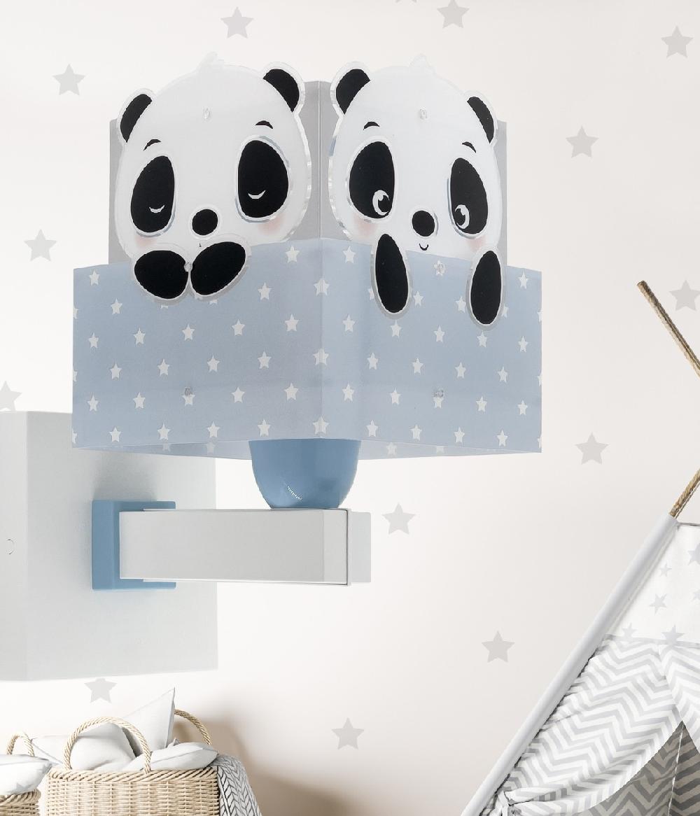 Dansi Aplique de pared infantil Panda azul