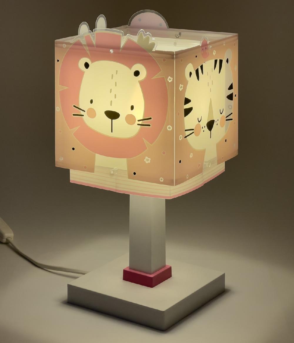 Dansi Lámpara de mesa infantil Baby Jungle animales bosque rosa Rebajas