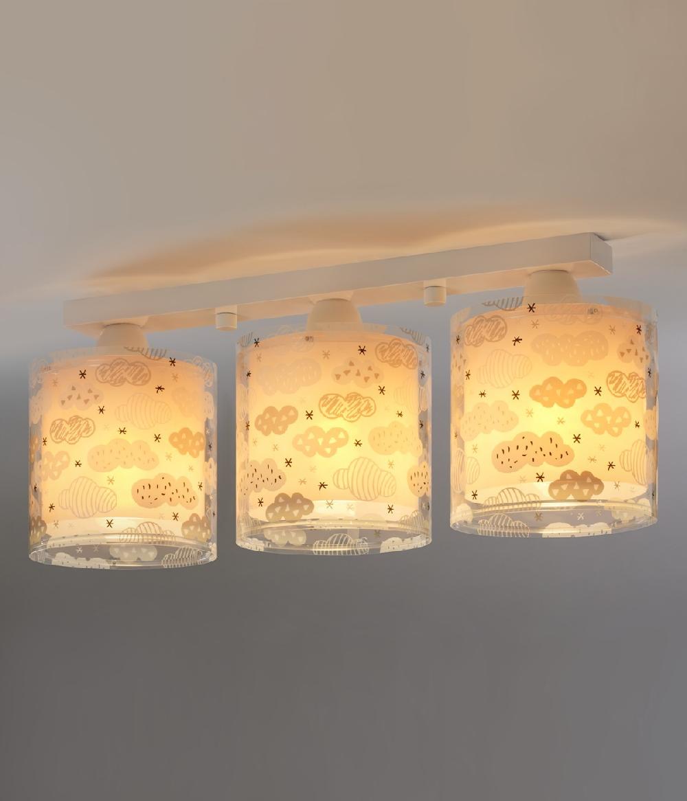 Dansi Plafón de techo 3 luces infantil Clouds Nube rosa Rebajas baratas