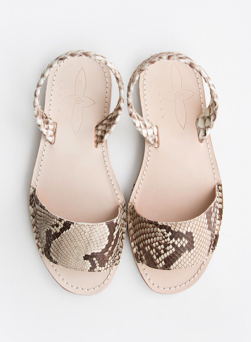 Del rio london Python sandals natural brown Rebajas de fin de temporada