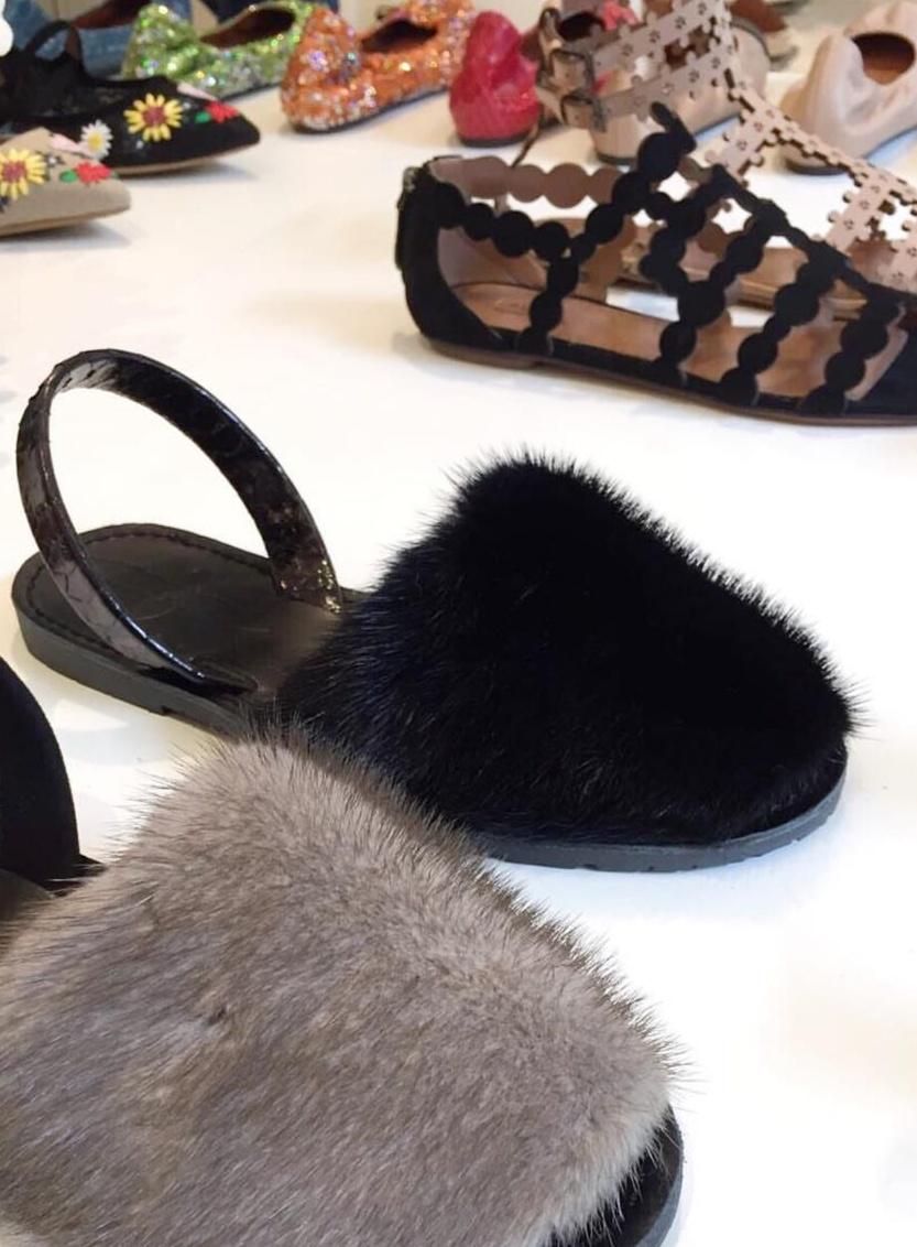 Del rio london Classic mink flats black - python slingback Mejor oferta