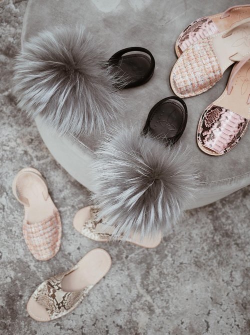 Del rio london Classic bouclé flats peach Envío internacional gratuito