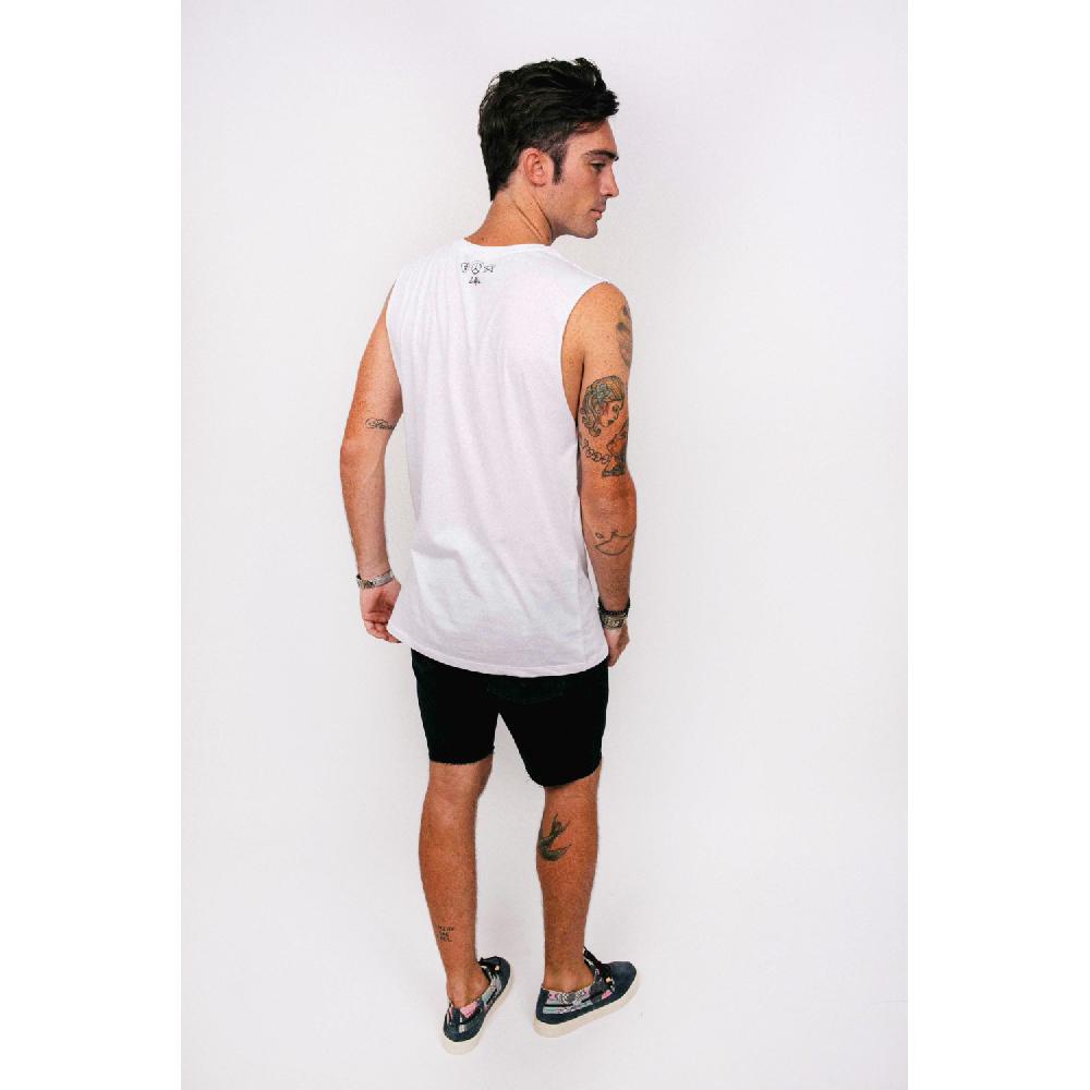 Dolfie TANK TOP MAN 1 - PARADISE PATCH WHITE Libre de impuestos