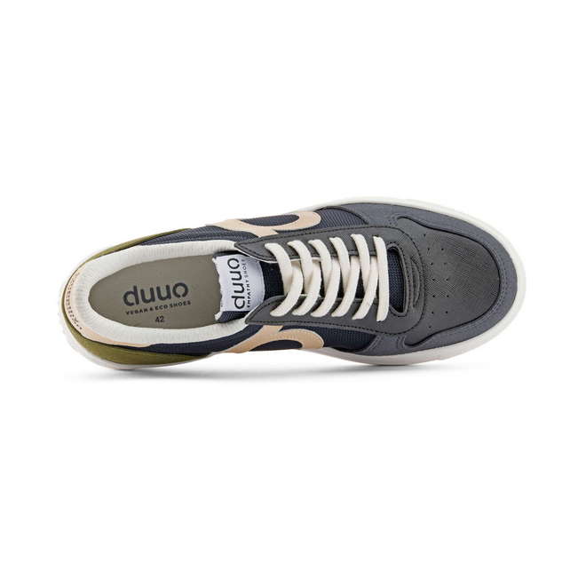 Duuo Zapatillas azules causal con detalles beige y verde Tienda de fábrica