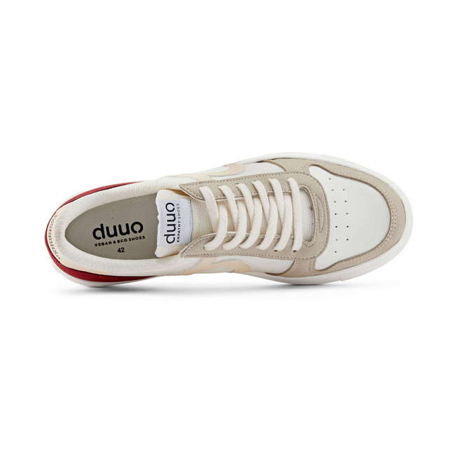 Duuo Zapatillas blancas casual con detalle rojo Descuentos del mes