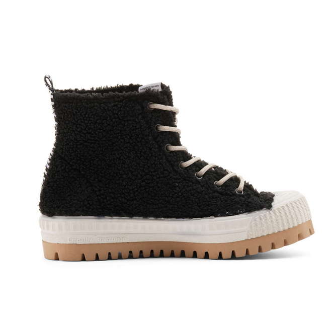 Duuo Zapatillas negras con plataforma y borreguito mujer Oferta exclusiva