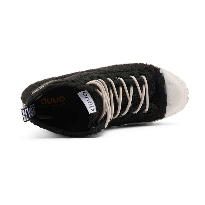 Duuo Zapatillas negras con plataforma y borreguito mujer Oferta exclusiva
