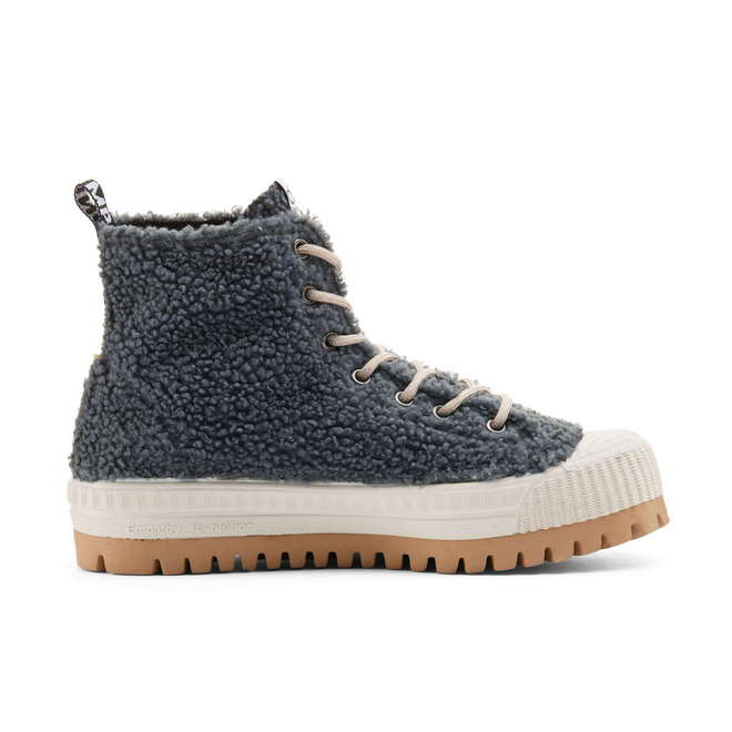 Duuo Zapatillas grises con plataforma y borreguito mujer Última moda