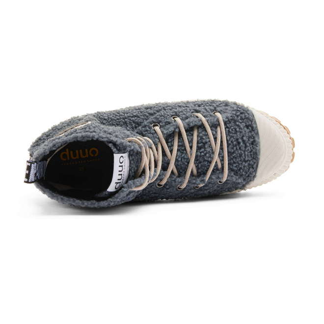 Duuo Zapatillas grises con plataforma y borreguito mujer Última moda
