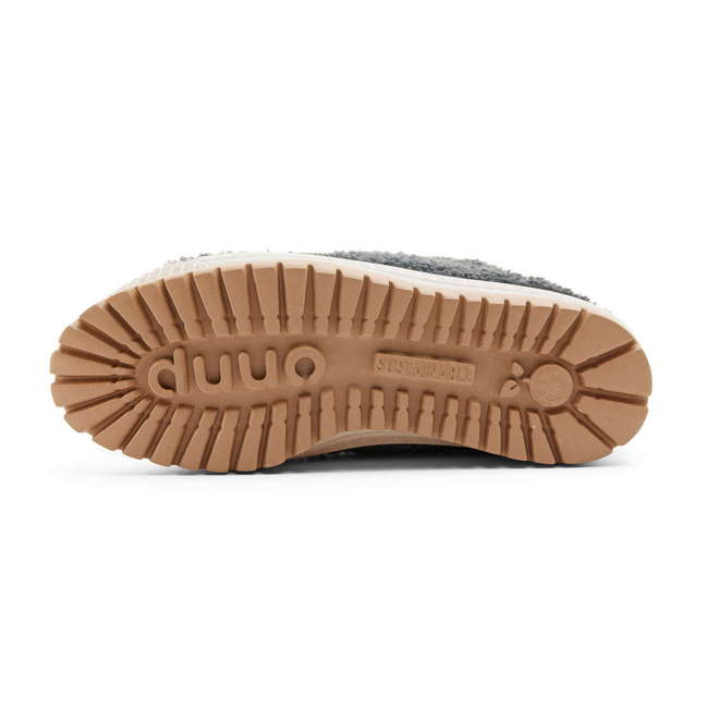 Duuo Zapatillas grises con plataforma y borreguito mujer Última moda
