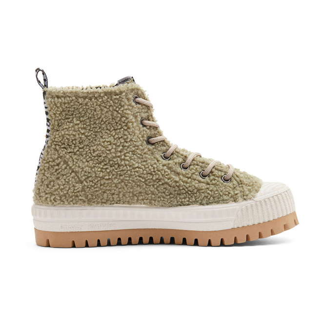 Duuo Zapatillas marrones con plataforma y borreguito mujer Descuento por venta flash