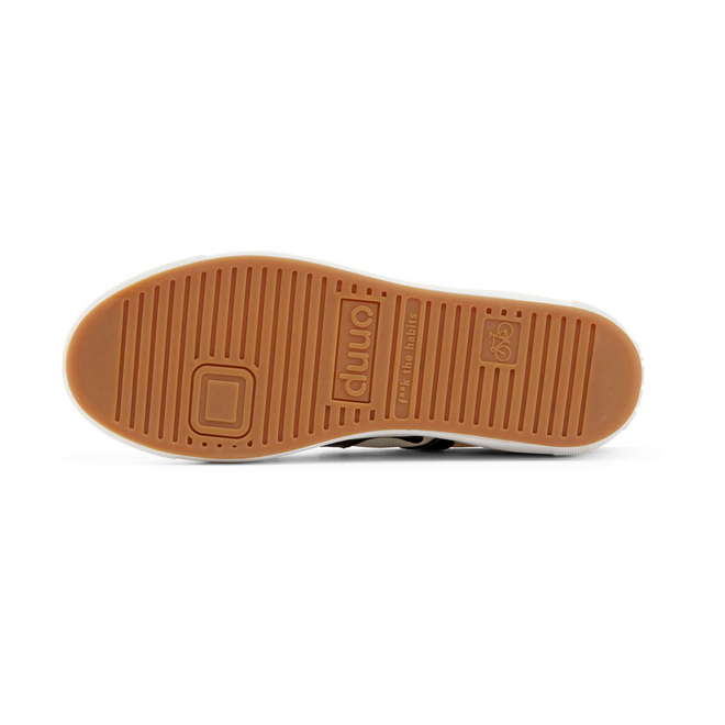 Duuo Zapatillas blancas casual con detalles negro y mostaza Ofertas especiales