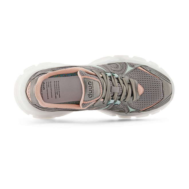 Duuo Zapatillas deportivas gris oscuro con detalles rosa y verde 2025