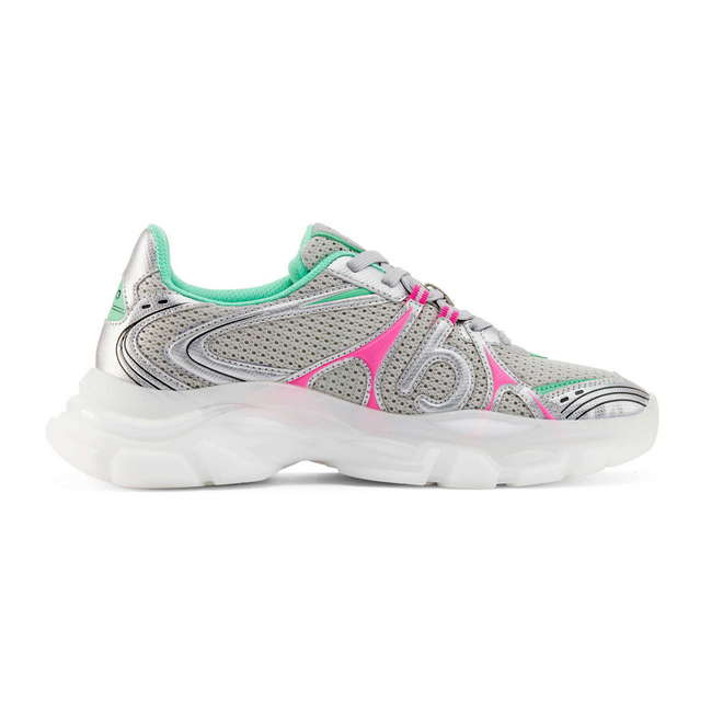 Duuo Zapatillas deportivas grises con detalles rosa y verde Outlet