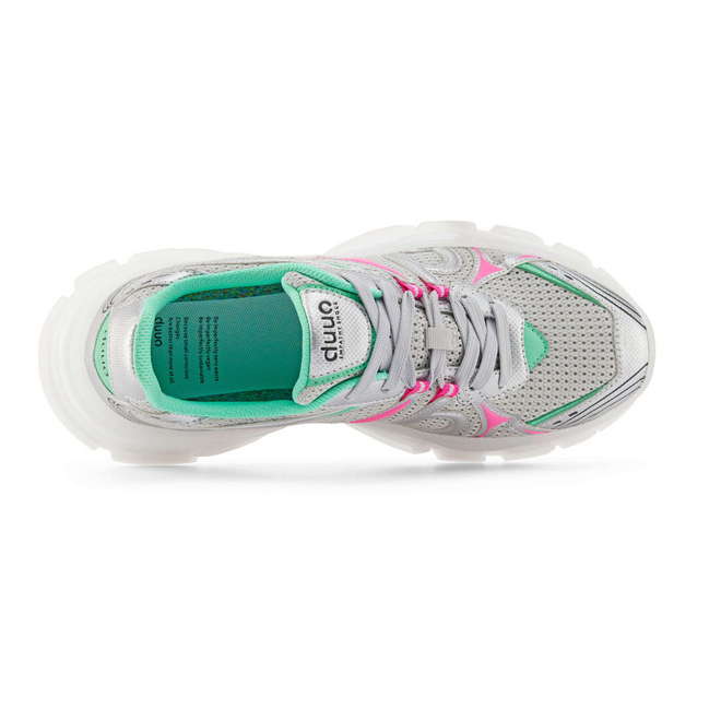 Duuo Zapatillas deportivas grises con detalles rosa y verde Outlet