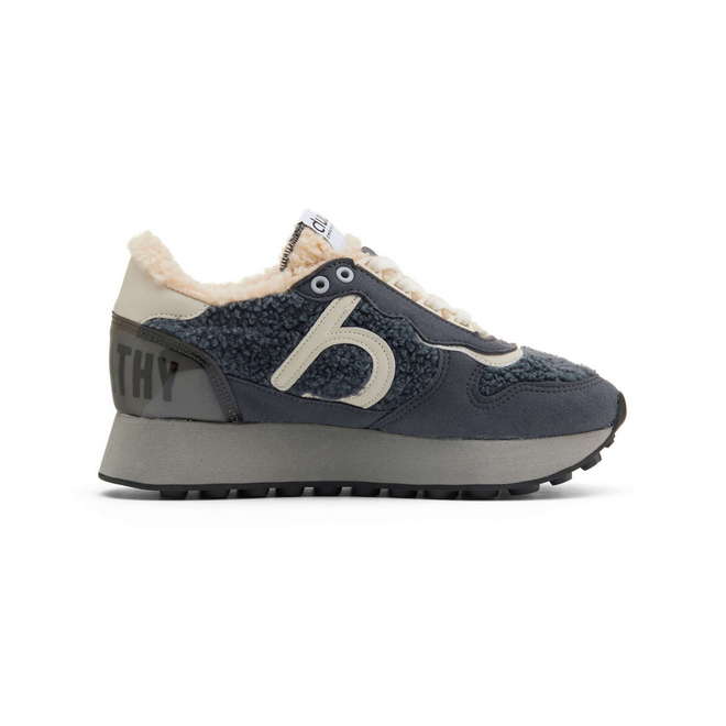 Duuo Zapatillas grises retro running mujer Venta caliente