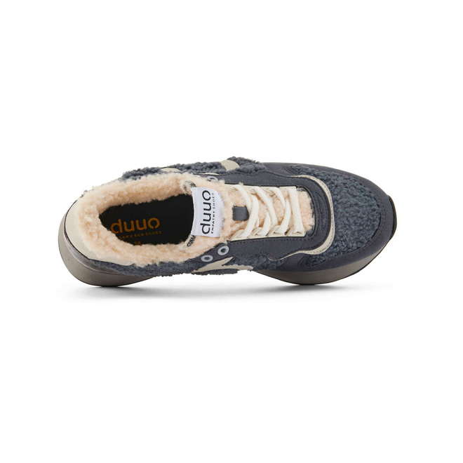 Duuo Zapatillas grises retro running mujer Venta caliente