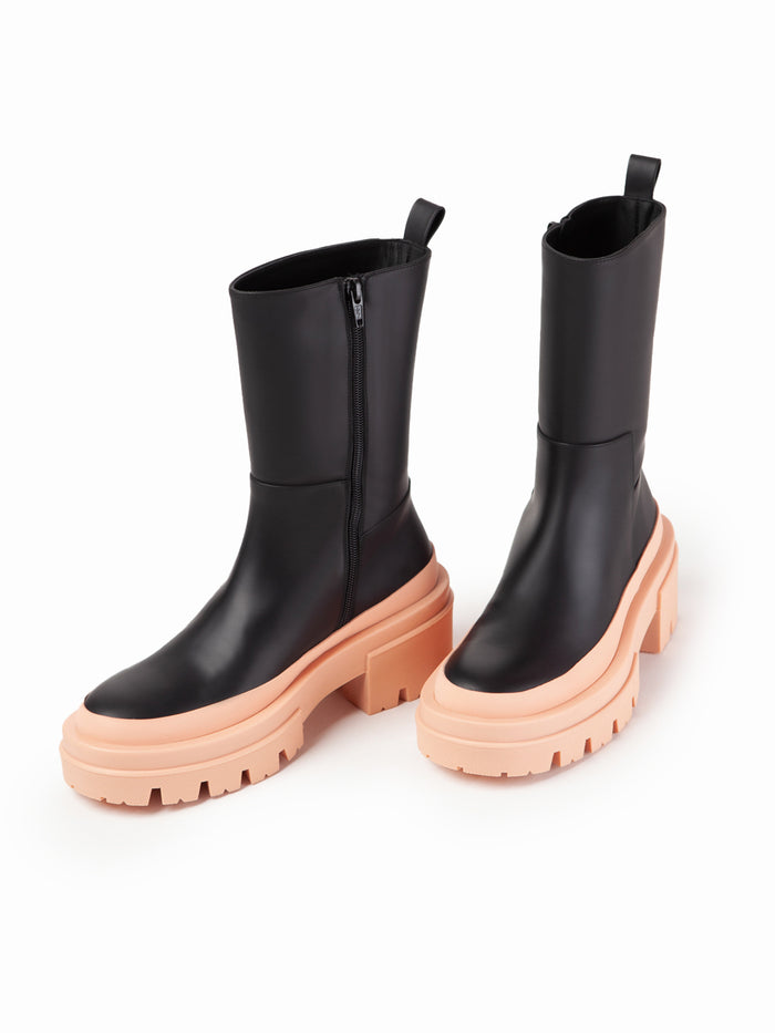 Equitare ALVIN - Napa Seda Suela Negra Salmón Precio ultrabajo