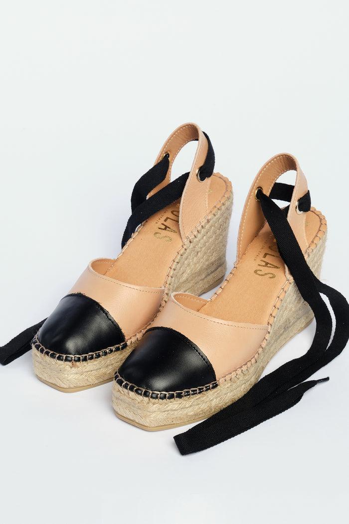 Fabiolas Alpargata Altearas Beige/Negro Tienda