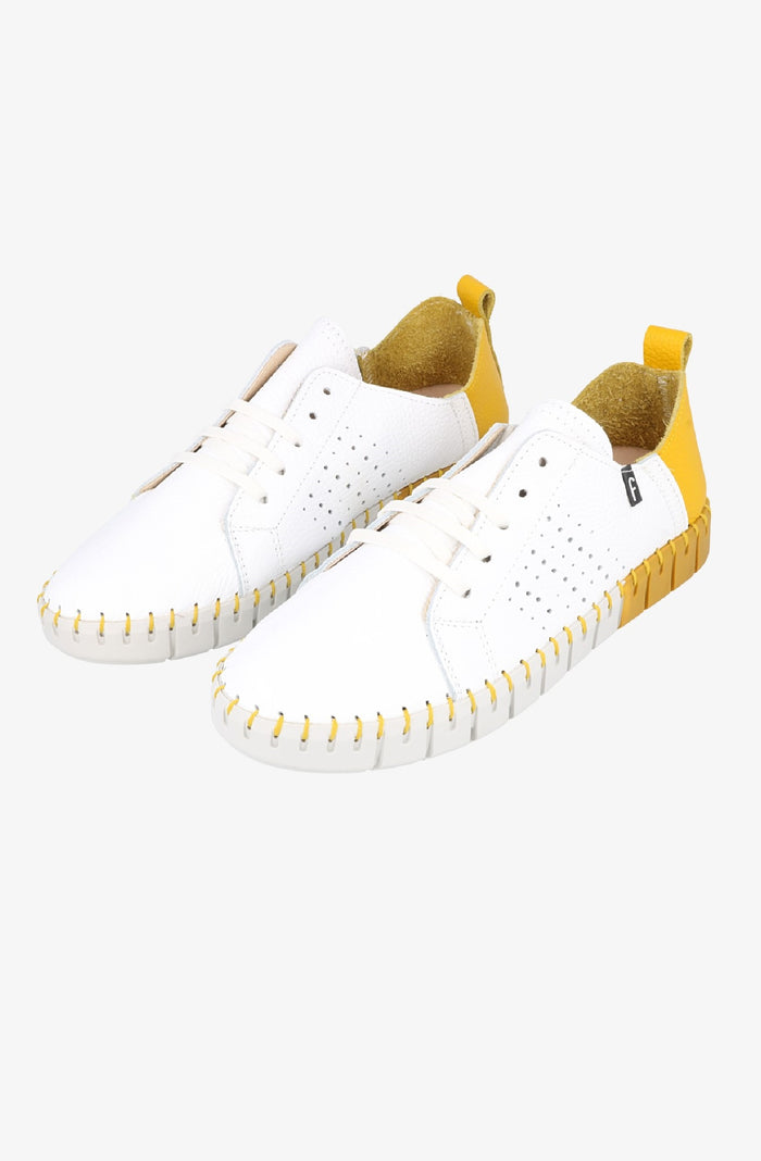 Fabiolas Sneaker JutHeras Blanco/Amarillo Descuentos del mes