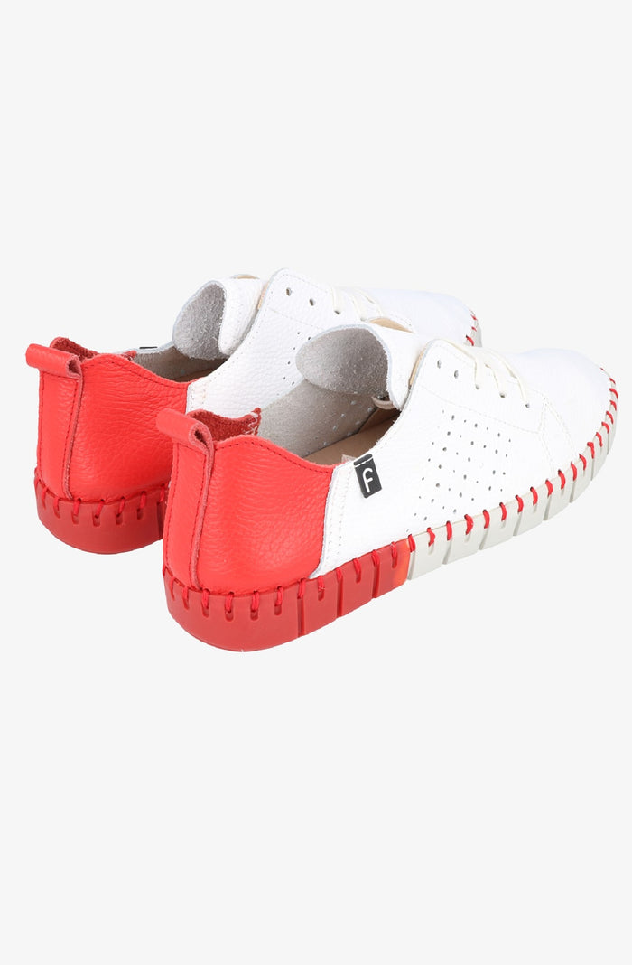 Fabiolas Sneaker JutHeras Blanco/Rojo Ofertas de temporada