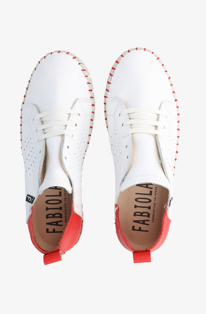 Fabiolas Sneaker JutHeras Blanco/Rojo Ofertas de temporada