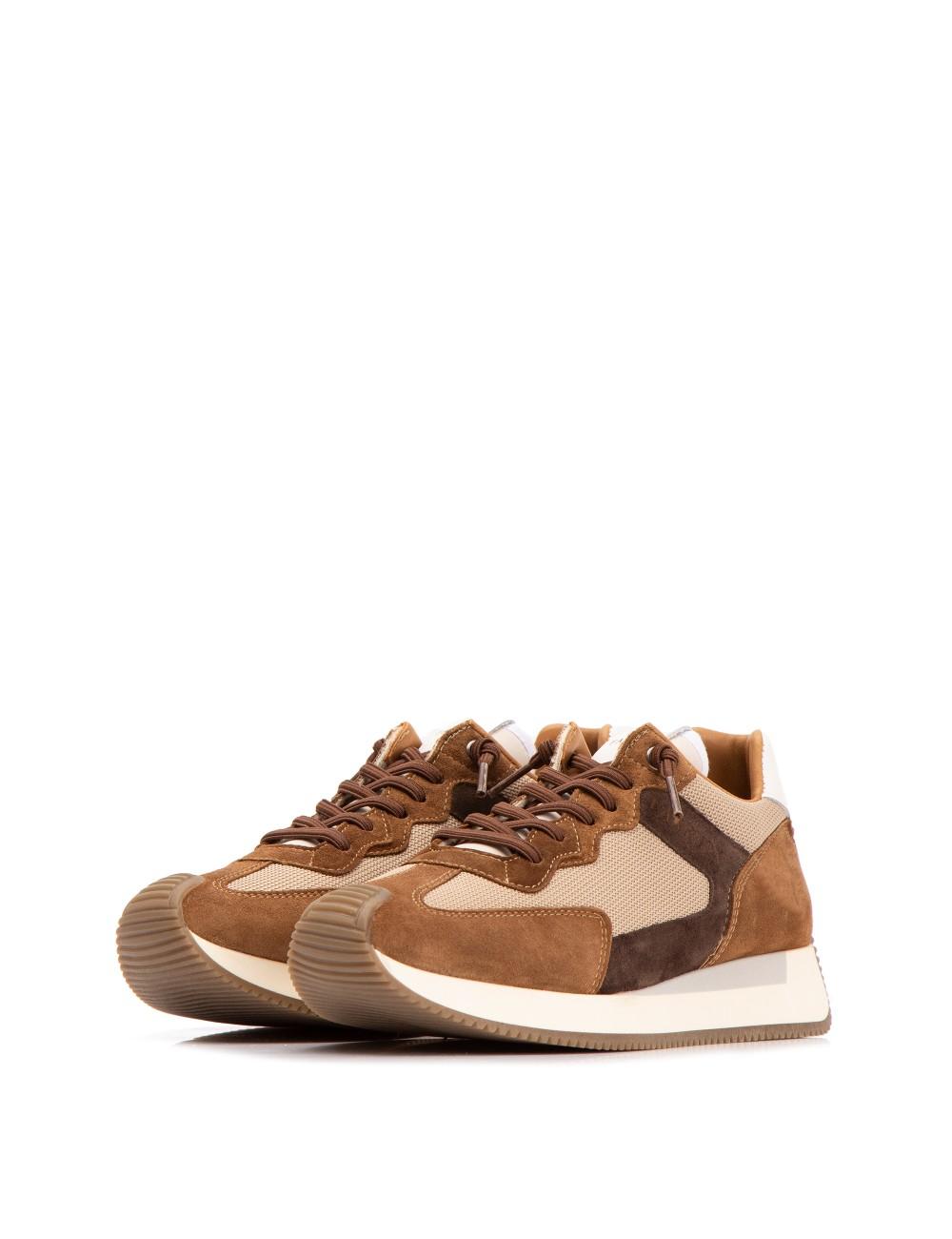 Farrutx LEYDI Velour cuero - Rejilla camel Venta caliente