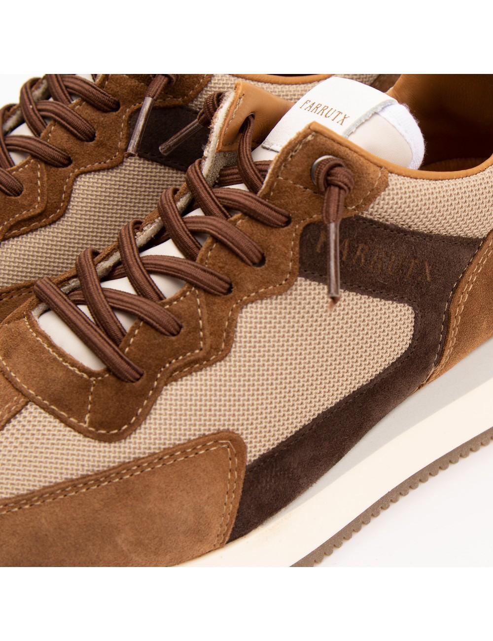 Farrutx LEYDI Velour cuero - Rejilla camel Venta caliente