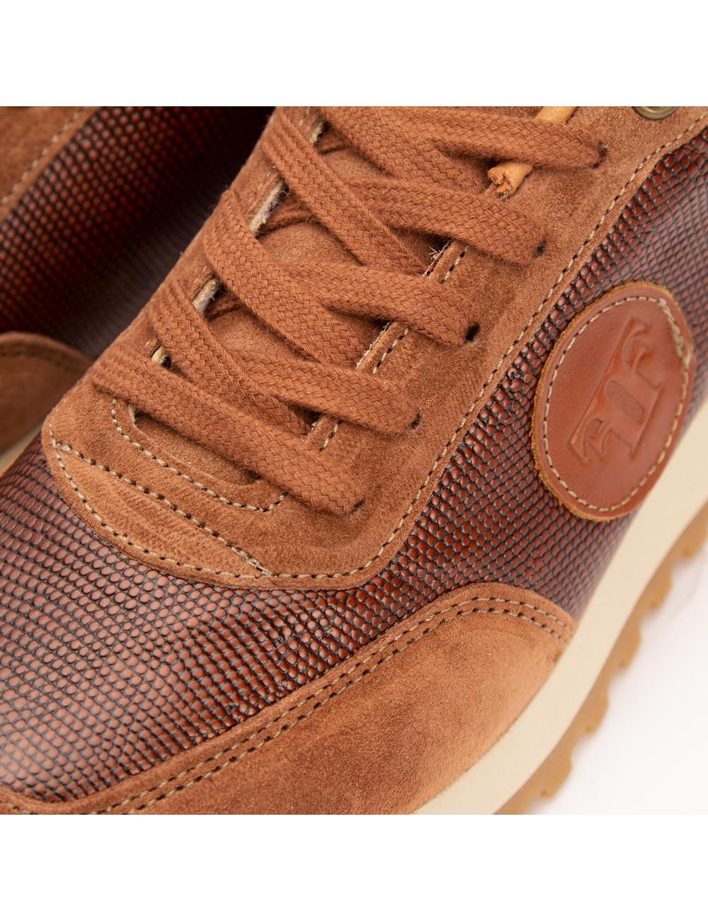 Farrutx MANDRAKE Grabado lagarto - Velour cuero Oferta especial