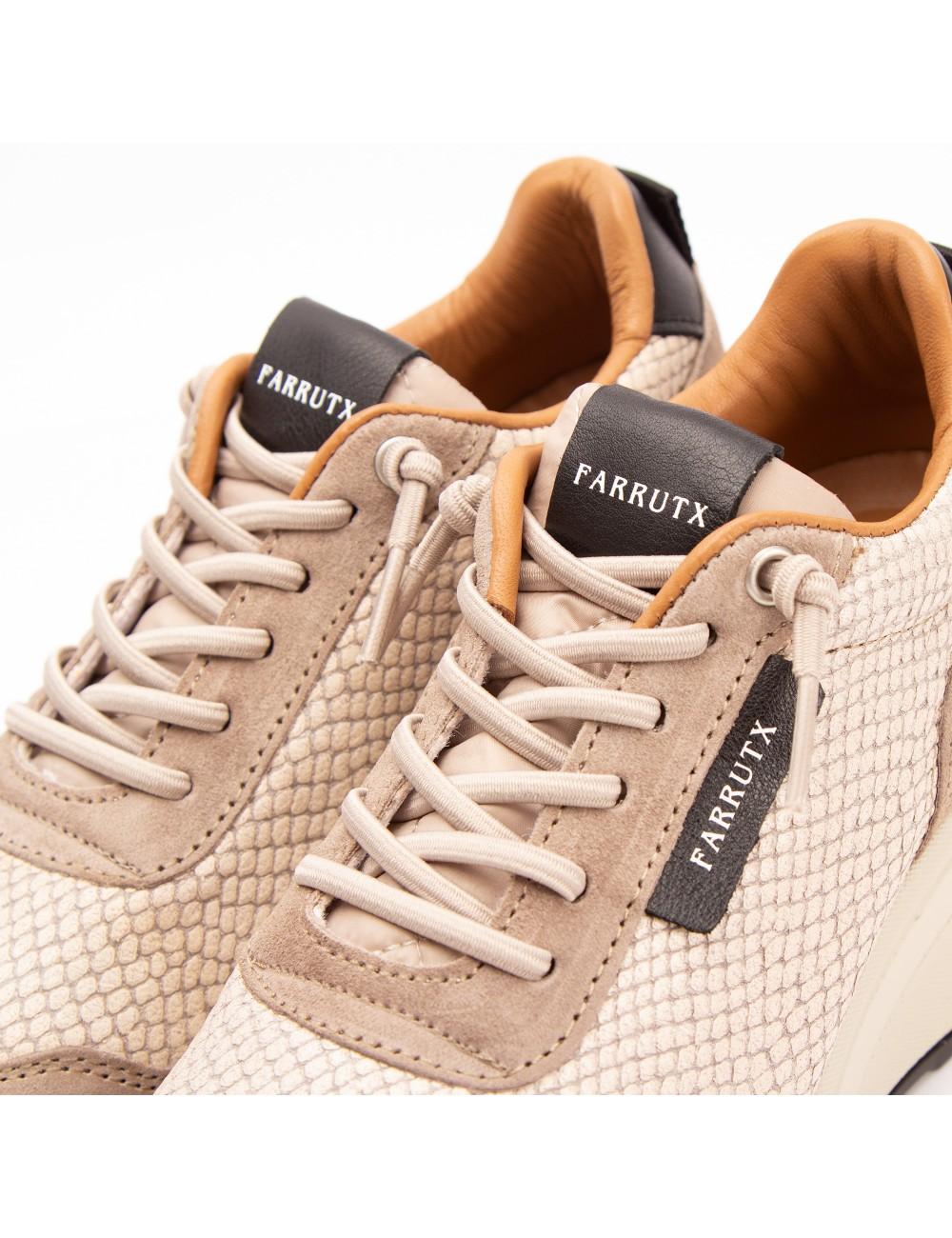Farrutx MINDY Grabado pitón - Velour piedra Liquidación