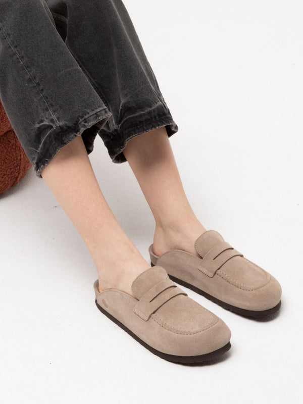 Genuins LOIS VELOUR LEATHER TAUPE Ofertas especiales