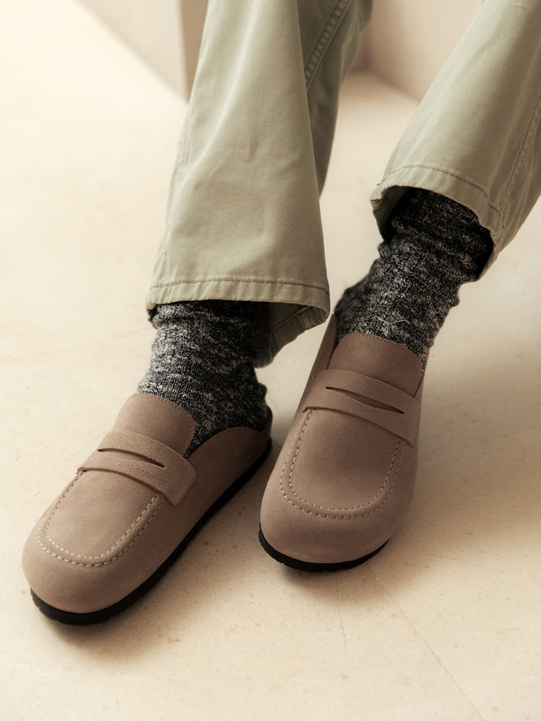 Genuins LOIS VELOUR LEATHER TAUPE Ofertas especiales