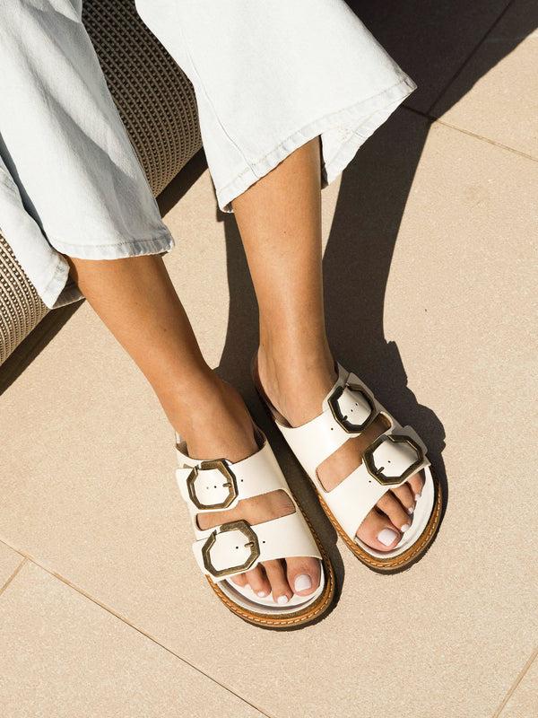 Genuins GALIA LEATHER DRESS WHITE ÚLTIMAS EDICIONES