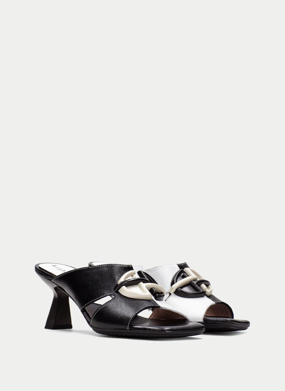 Hispanitas Sandalias Destalonadas danielle negro-blanco Precio ultrabajo