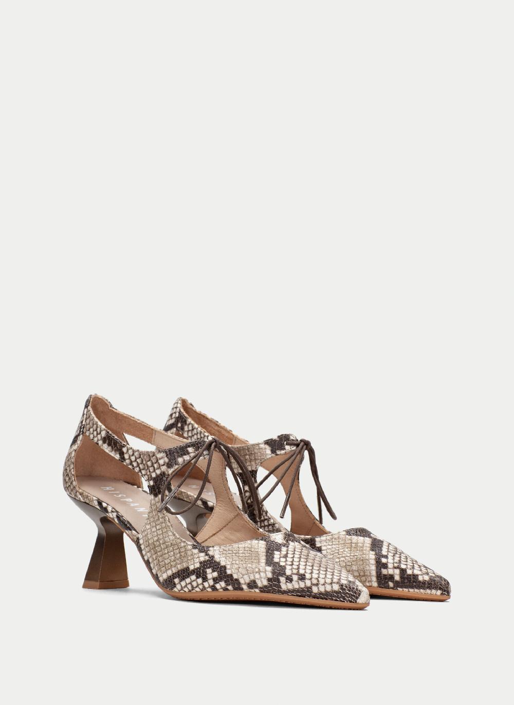 Hispanitas Zapato Tacon nova snake-taupe Tienda