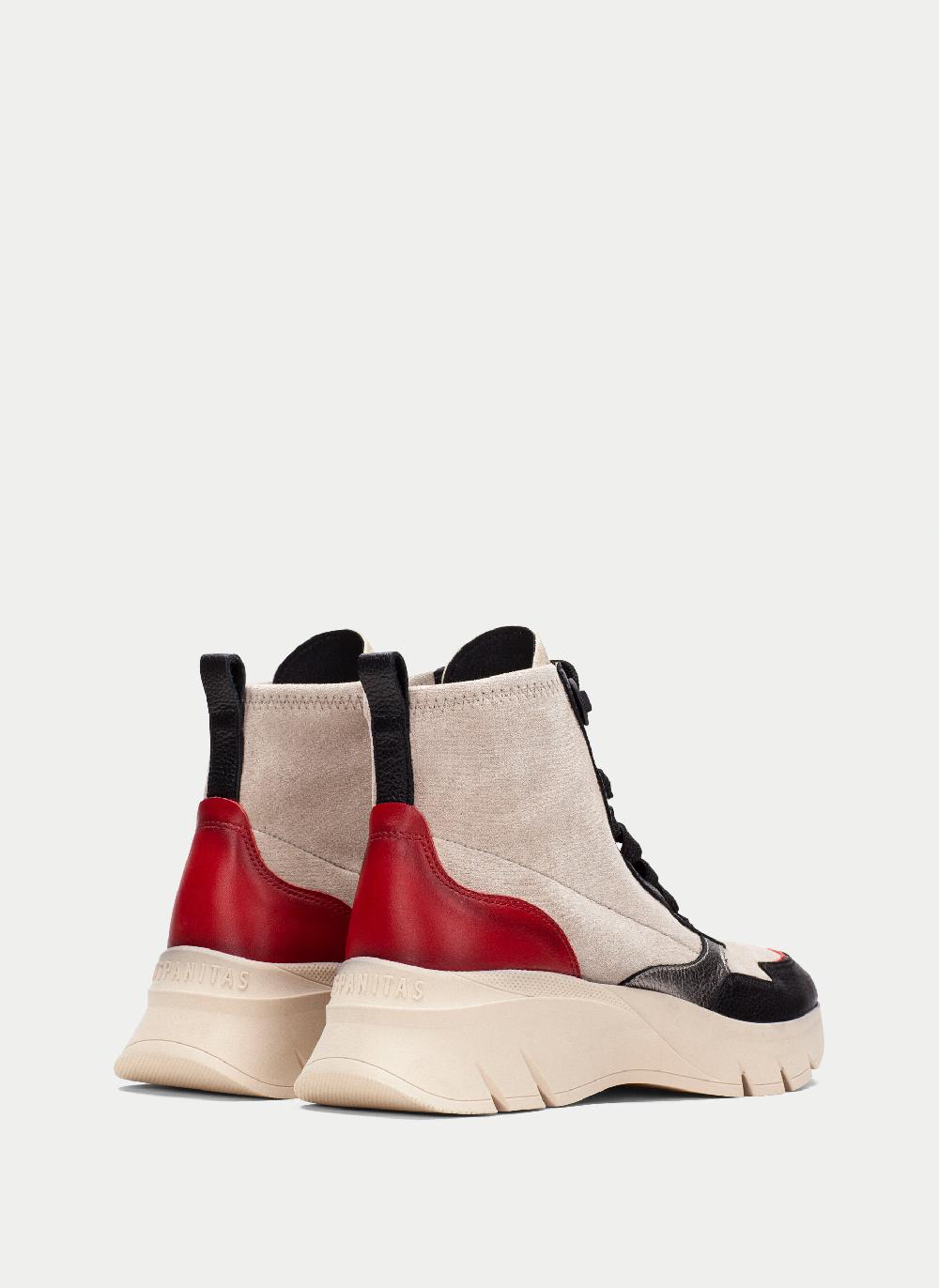 Hispanitas Botin sport helsinki negro-milk-rojo Precios de Black Friday