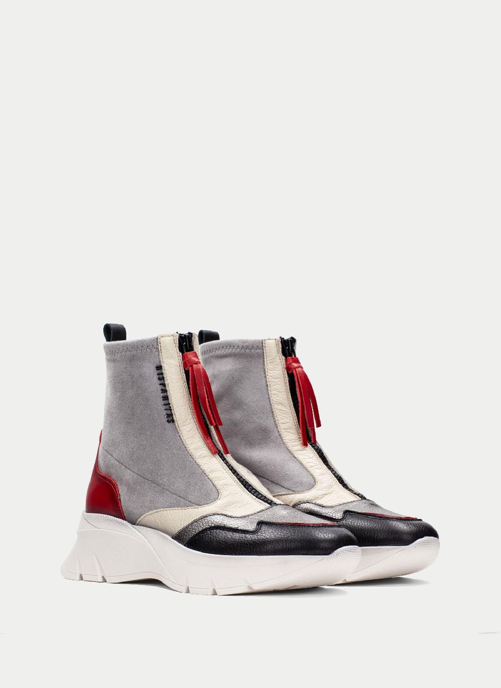 Hispanitas Botin sport helsinki negro-gris-rojo Libre de impuestos