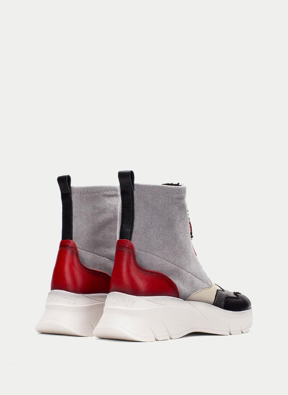 Hispanitas Botin sport helsinki negro-gris-rojo Libre de impuestos