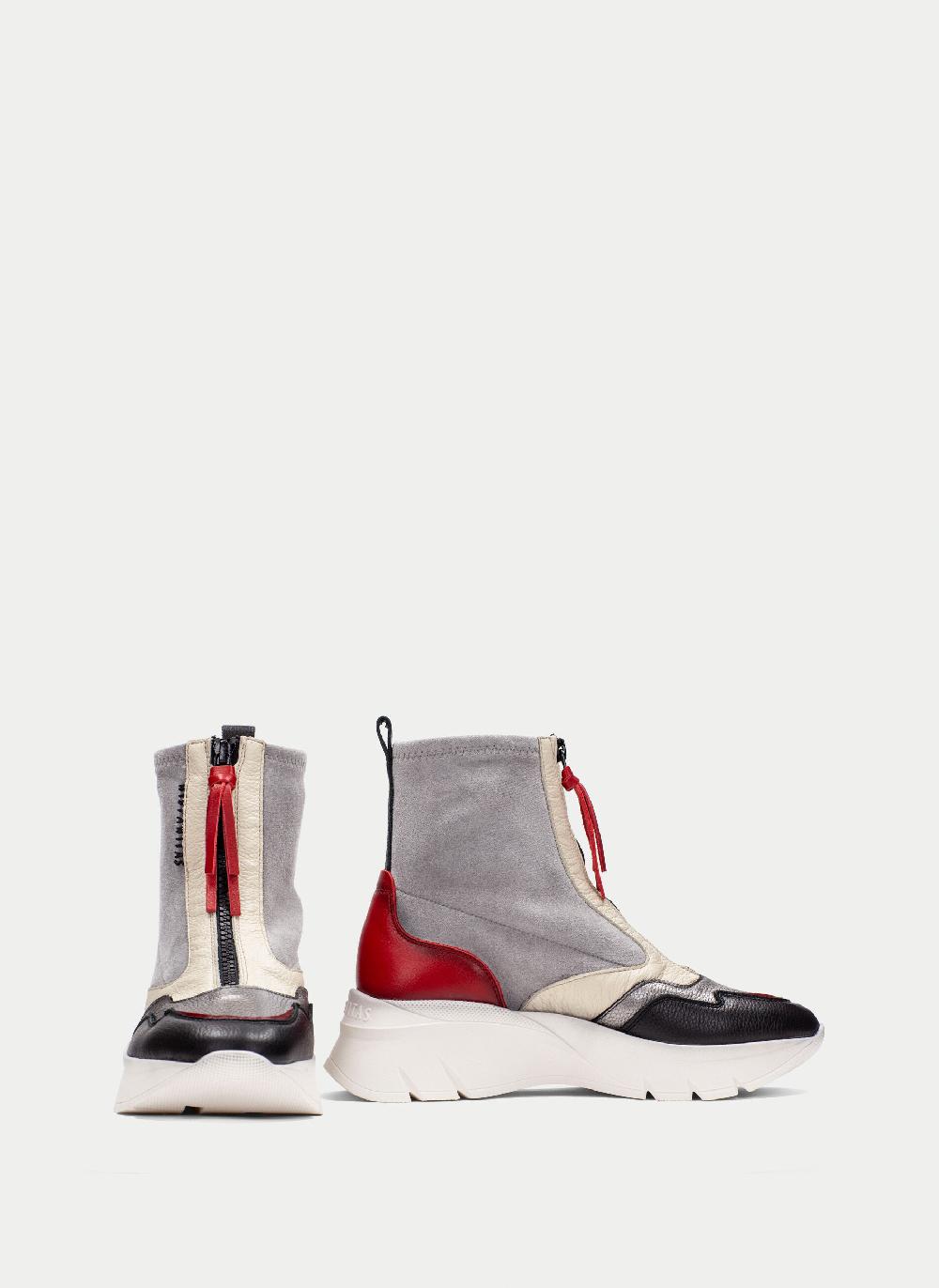 Hispanitas Botin sport helsinki negro-gris-rojo Libre de impuestos
