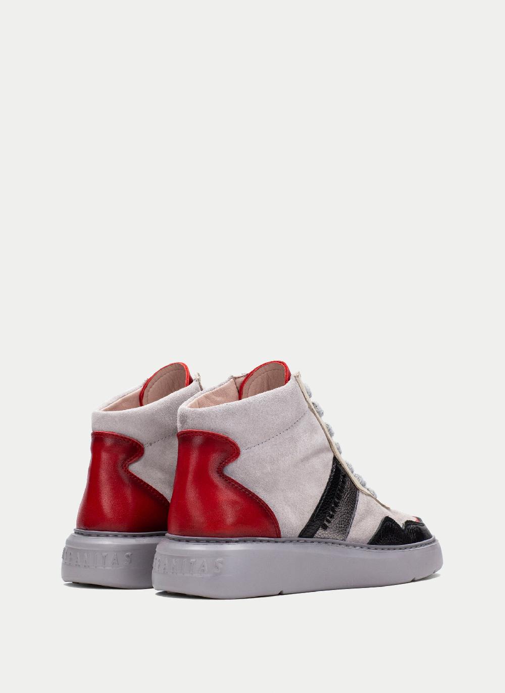 Hispanitas Botin sport oceania negro-gris-rojo Última moda