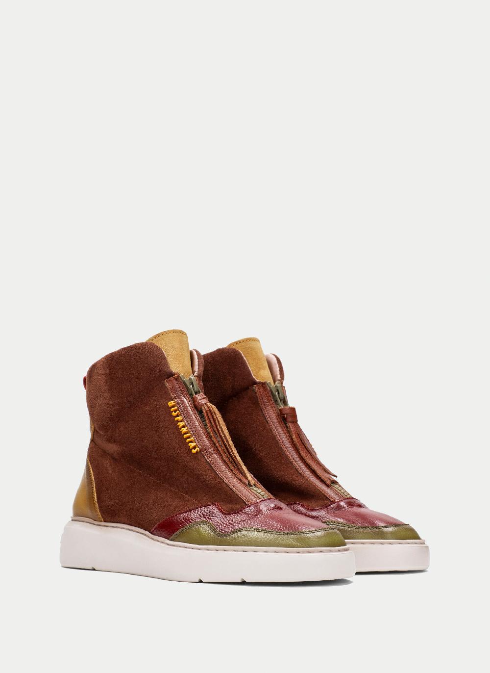 Hispanitas Botin sport oceania cuero-mostaza-oliva Ofertas especiales