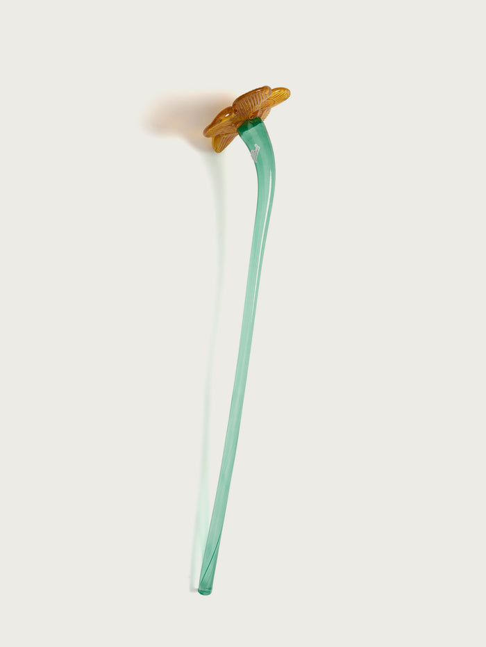 Hoff Deco Mouthblown Crystal Flower Mustard by HOFF En oferta