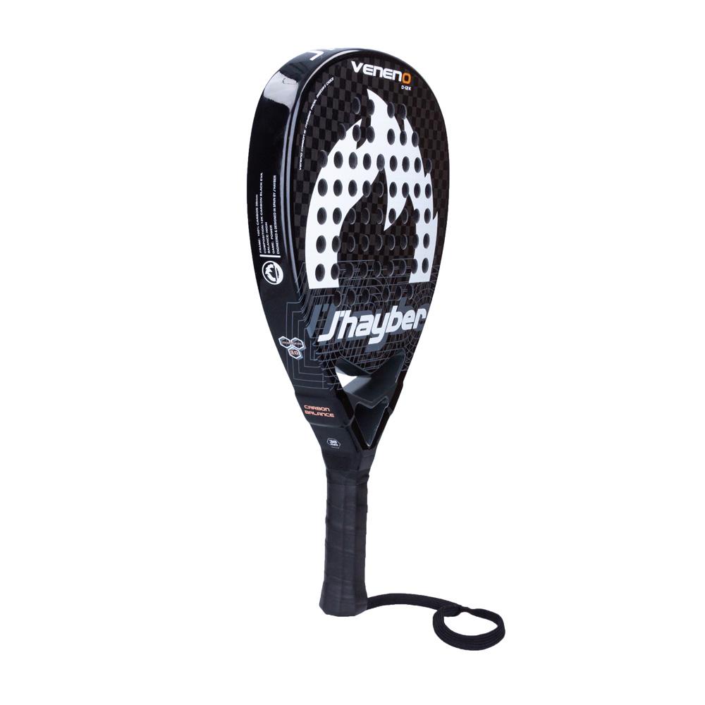 j'hayber Pala de pádel VENENO-12K negra y blanca Superdescuento