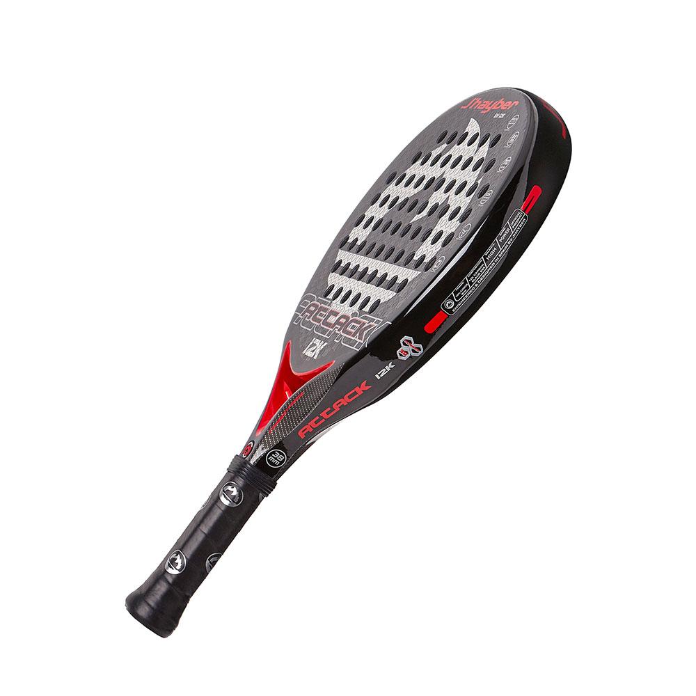 j'hayber Pala de pádel ATTACK-12K negra y plata Liquidación