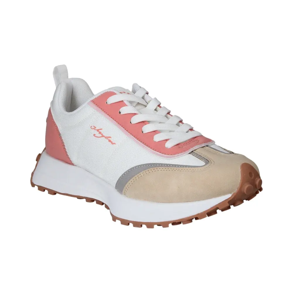 j'hayber Zapatillas Casual de Mujer Chepita Blanco y Coral Precio ultrabajo
