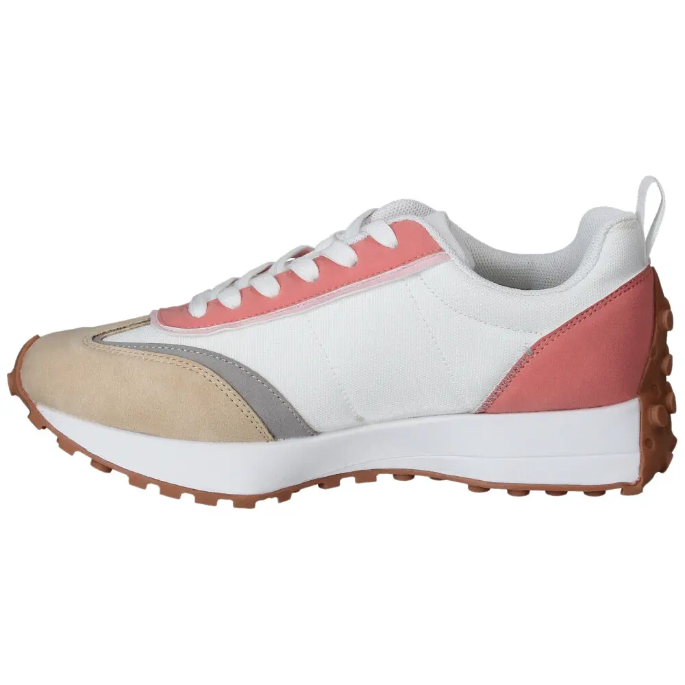 j'hayber Zapatillas Casual de Mujer Chepita Blanco y Coral Precio ultrabajo
